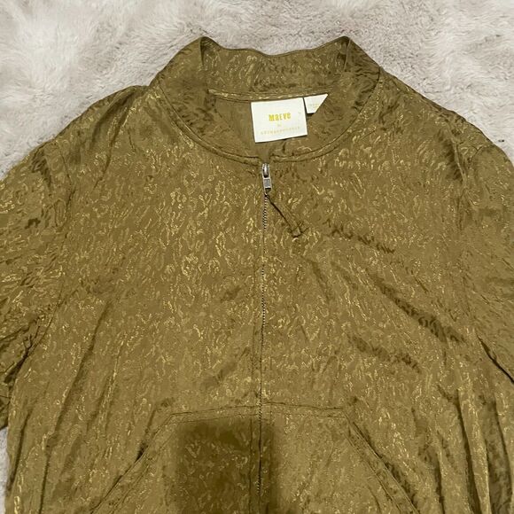 Maeve by Anthropologie Women's M Silky Bomber Jacket Modern Chic Trendy Layering - Picture 9 of 14